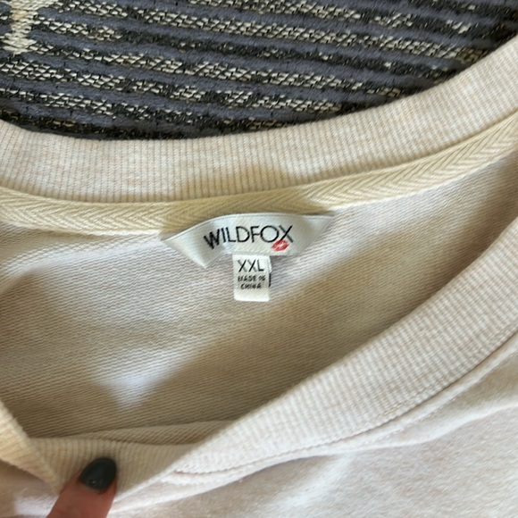 Wildfox Leopard Lips Graphic Crewneck Sweatshirt Terry Top - Picture 3 of 5